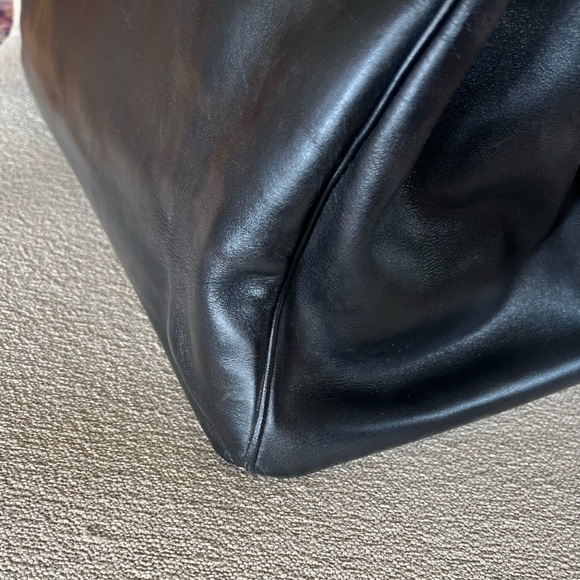 Vintage HERMES BIRKIN 40 Cuir Swift Gulliver Leather Bag Black Gold Hardware - Picture 9 of 13